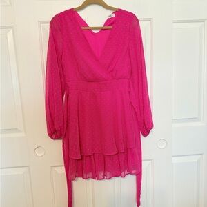 Jopna Vibrant Pink Long Sleeve Dress